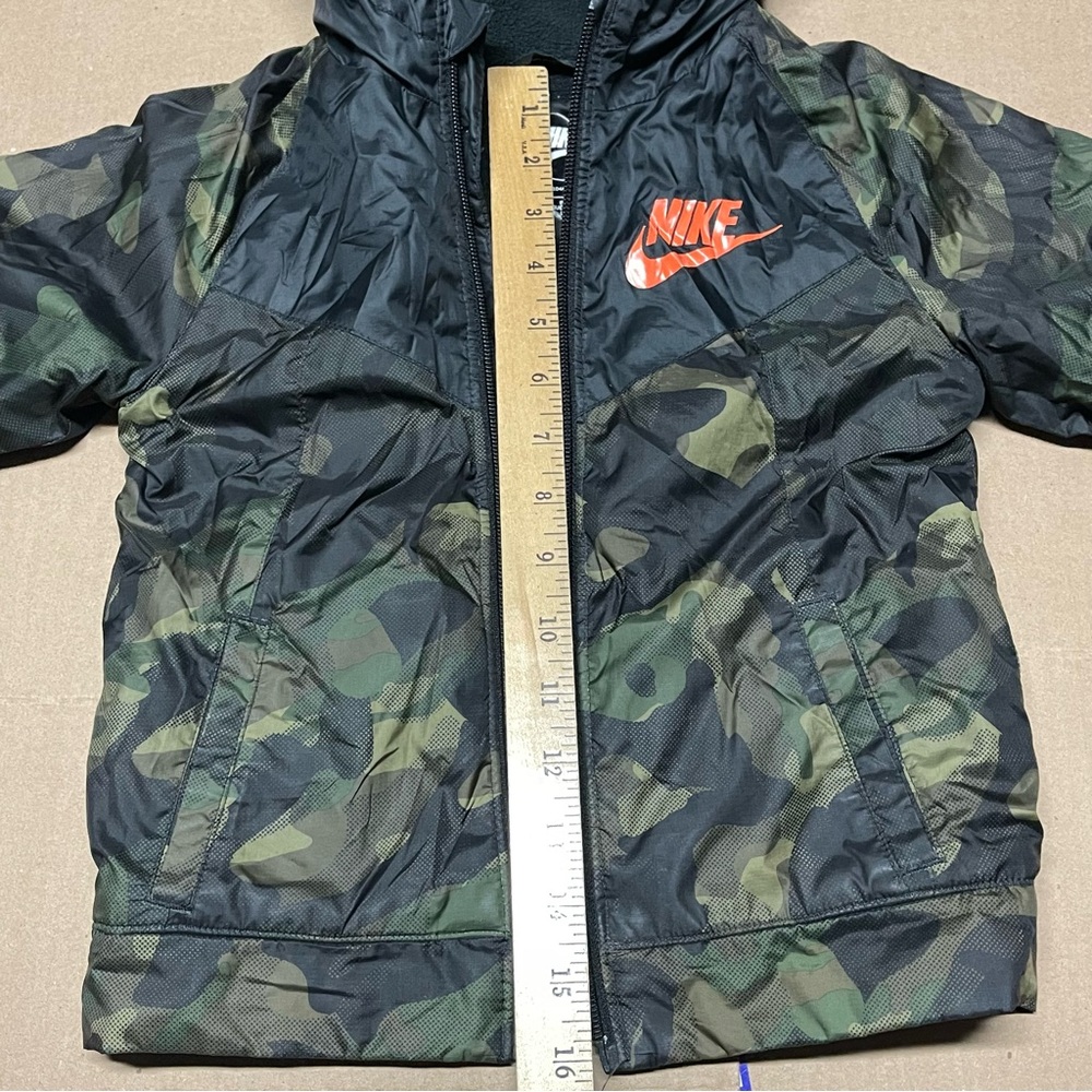 Nike Boys Kids Puffer Coat Full Zip Hooded Jacket Size 4T Camouflage & Orange - Picture 10 of 11